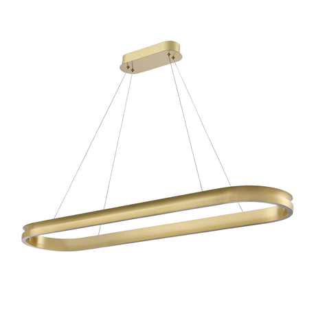 Franklite Eternity Oval Satin Brass LED Pendant