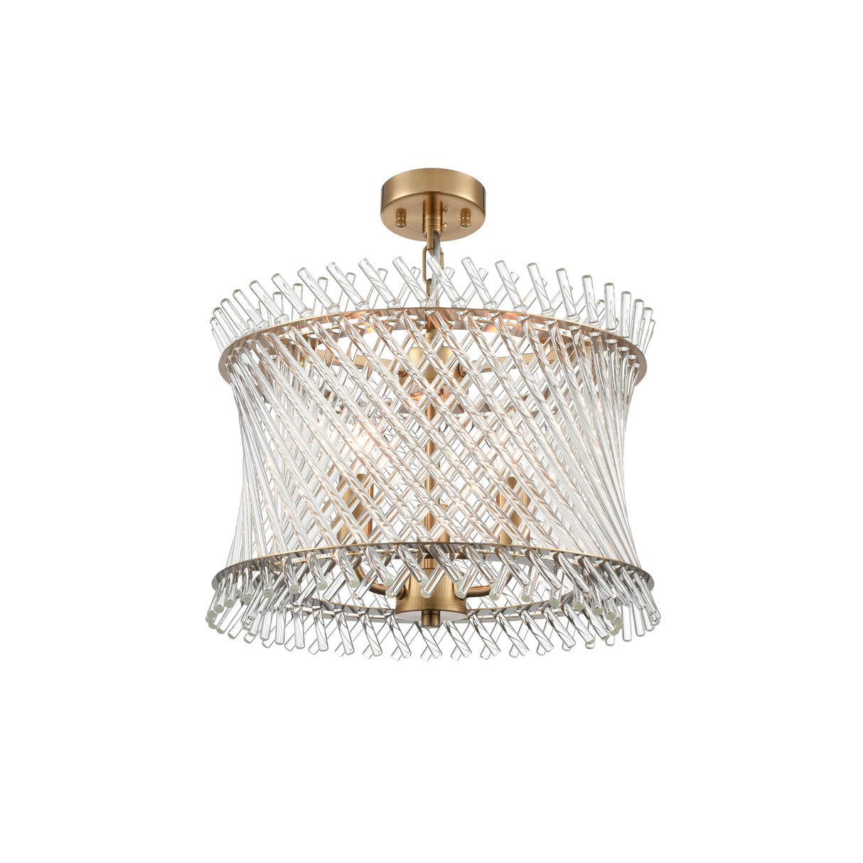 Franklite Ethereal 3lt Pendant Chandelier Aged Brass