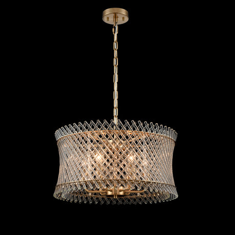 Franklite Ethereal 6lt Pendant Chandelier Aged Brass