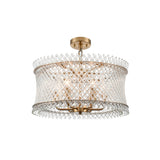 Franklite Ethereal 6lt Pendant Chandelier Aged Brass