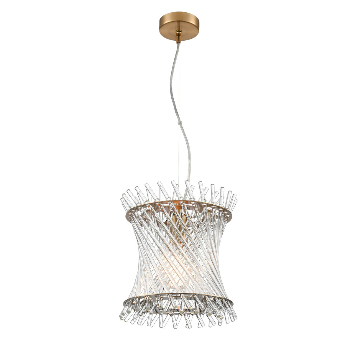 Franklite Ethereal Single Pendant in Aged Brass