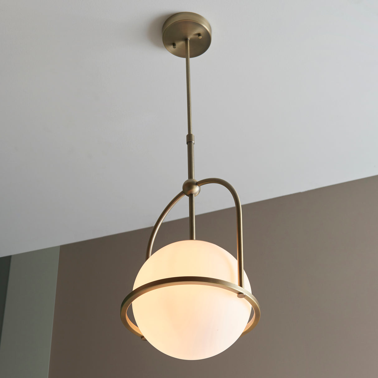 Amos Penthouse Single Pendant Antique Brass from Amos Lighting + Home