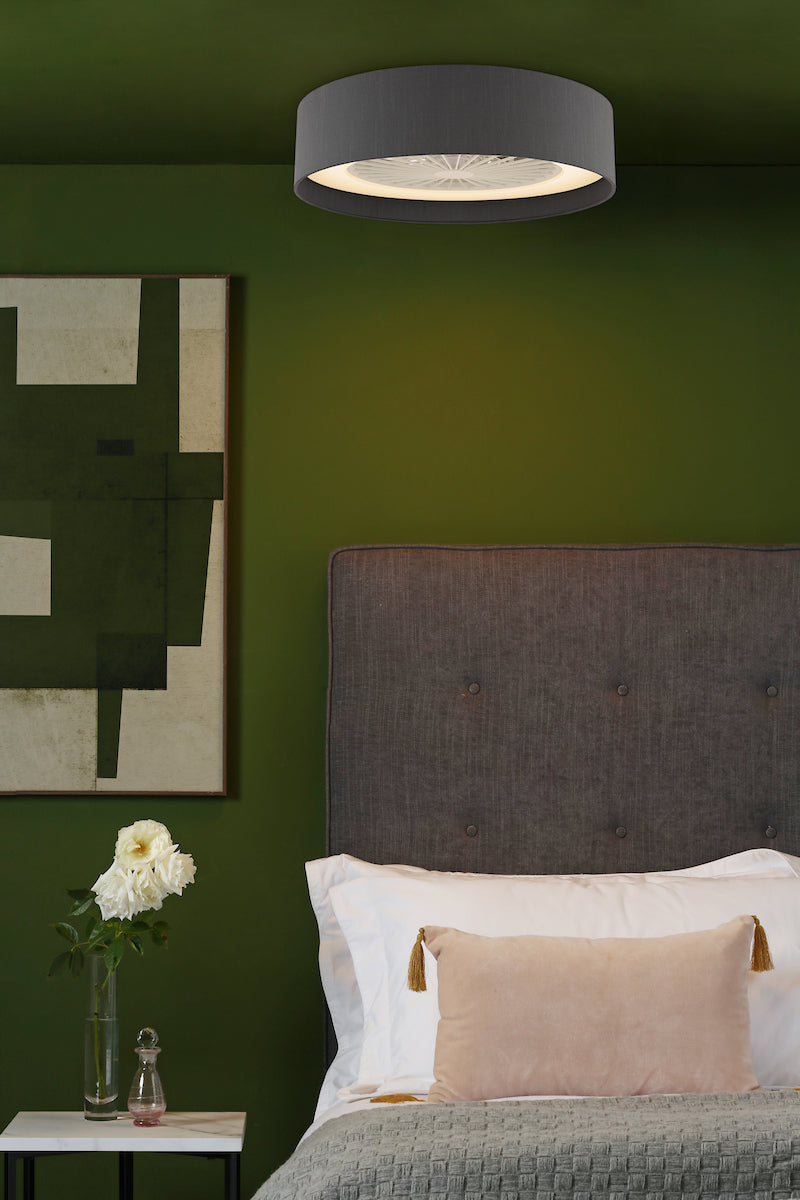 Dar Fan Flush Grey LED