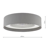 Dar Fan Flush Grey LED