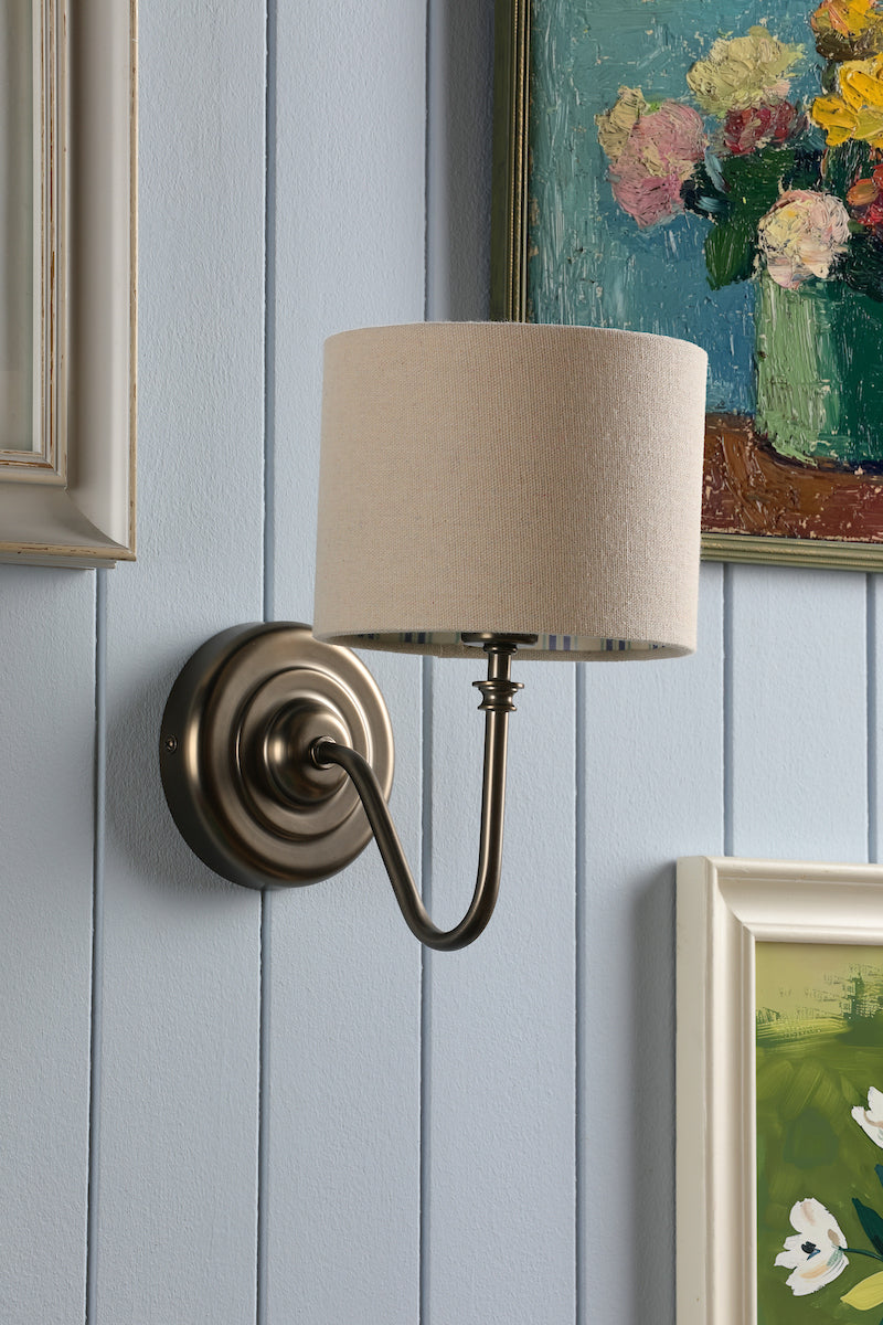 Joules Farley Wall Light Satin Bronze With Shade