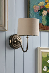 Joules Farley Wall Light Satin Bronze With Shade