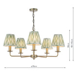 Dar Favian 5 Light Pendant Matt Bronze With Ikat Green Shade