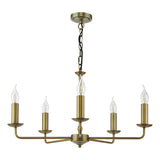 Dar Favian 5 Light Pendant Matt Bronze Fitting Only