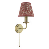 Dar Favian Wall Light Matt Bronze With Esther Red Shade
