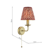 Dar Favian Wall Light Matt Bronze With Esther Red Shade