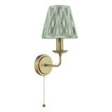 Dar Favian Wall Light Matt Bronze With Ikat Green Shade