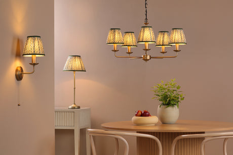 Dar Favian Wall Light Matt Bronze With Ikat Green Shade