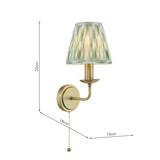 Dar Favian Wall Light Matt Bronze With Ikat Green Shade