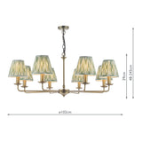 Dar Favian 8 Light Pendant Matt Bronze With Ikat Green Shade