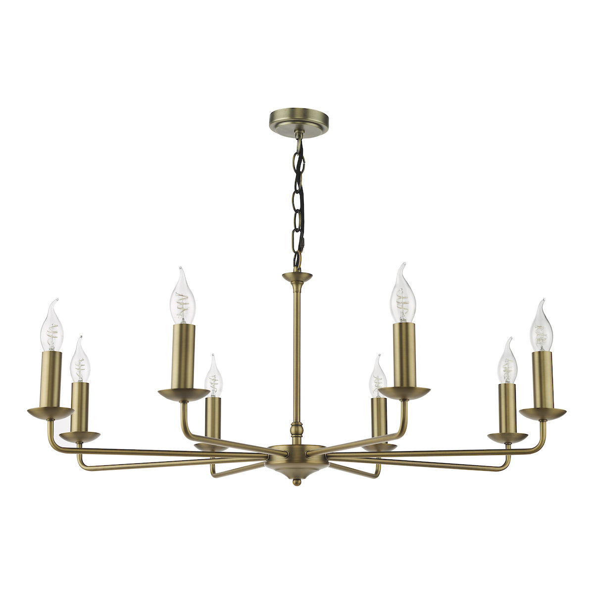 Dar Favian 8 Light Pendant Matt Bronze Fitting Only