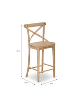 Garden Trading Ferndale Cross Back Bar Stool - Oak Wood, Natural