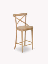 Garden Trading Ferndale Cross Back Bar Stool - Oak Wood, Natural