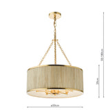 Dar Fenella 5 Light Pendant Gold Leaf –  from Amos Lighting + Home