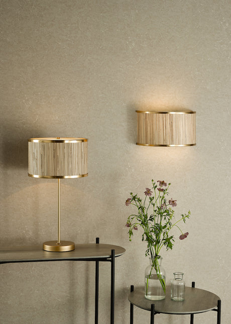 Dar Fenella Wall Light Gold Leaf and Seagrass –  from Amos Lighting + Home