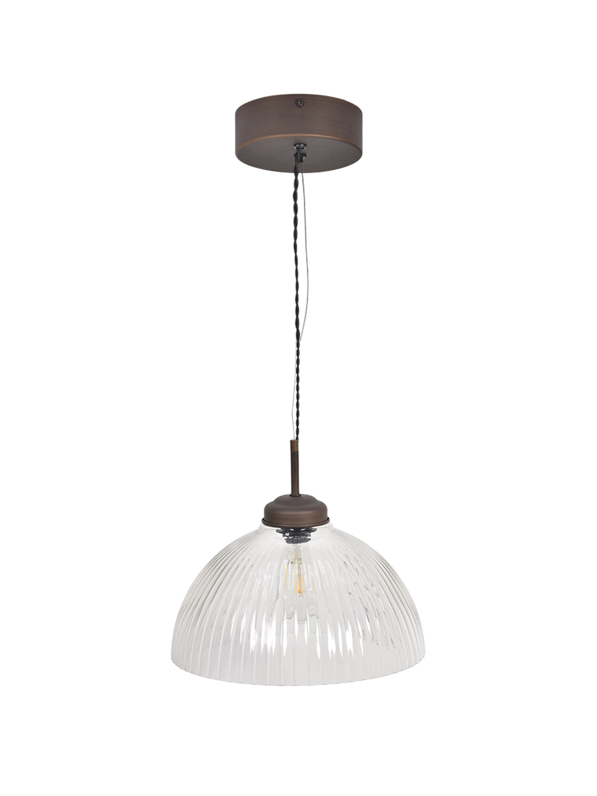 Garden Trading Fovant Glass Pendant Light Antique Bronze Finish Large