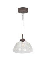 Garden Trading Fovant Glass Pendant Light Antique Bronze Finish Large