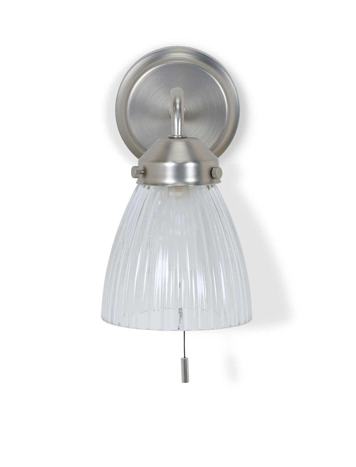 Garden Trading Fovant Bathroom Glass Wall Light Satin Nickel