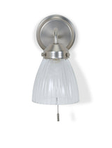 Garden Trading Fovant Bathroom Glass Wall Light Satin Nickel