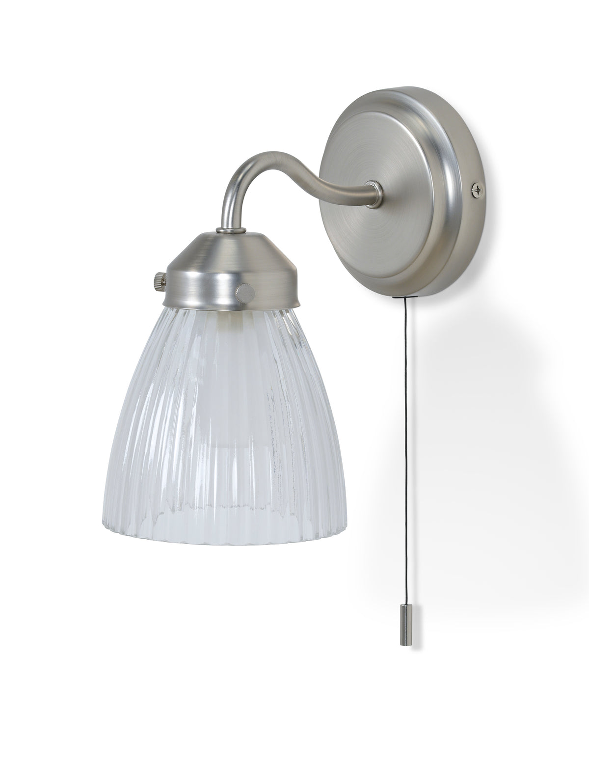 Garden Trading Fovant Bathroom Glass Wall Light Satin Nickel