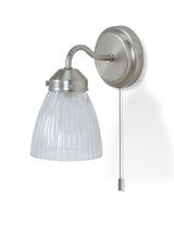 Garden Trading Fovant Bathroom Glass Wall Light Satin Nickel