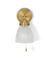 Garden Trading Fovant Bathroom Glass Wall Light Brass