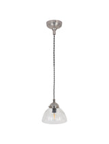 Garden Trading Fovant Glass Pendant Light Satin Nickel Finish Small