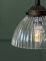 Garden Trading Fovant Glass Pendant Light Antique Bronze Finish Small