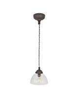 Garden Trading Fovant Glass Pendant Light Antique Bronze Finish Small