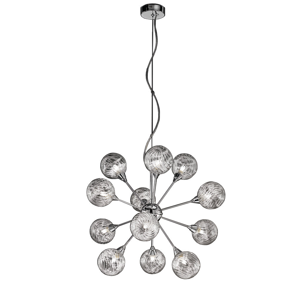 Franklite Protea 12 Light Chandelier Polished Chrome