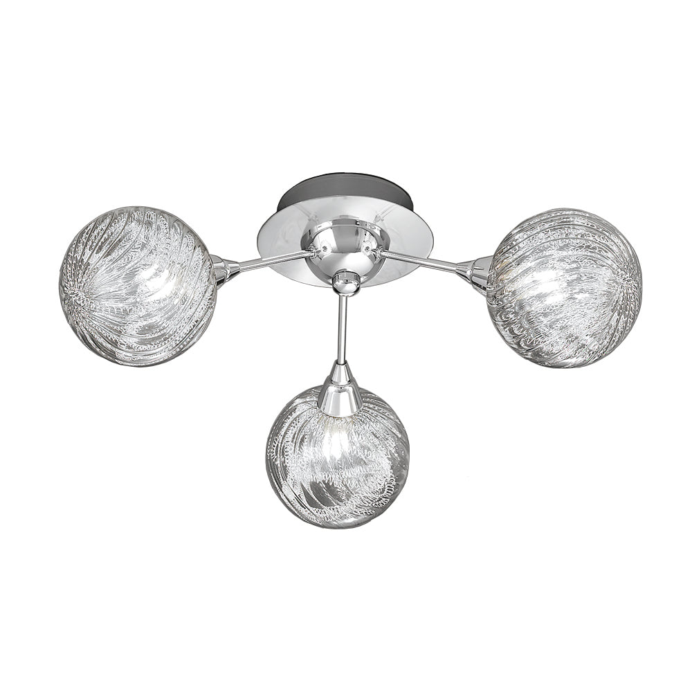 Franklite Protea 3lt Flush Ceiling Light Polished Chrome