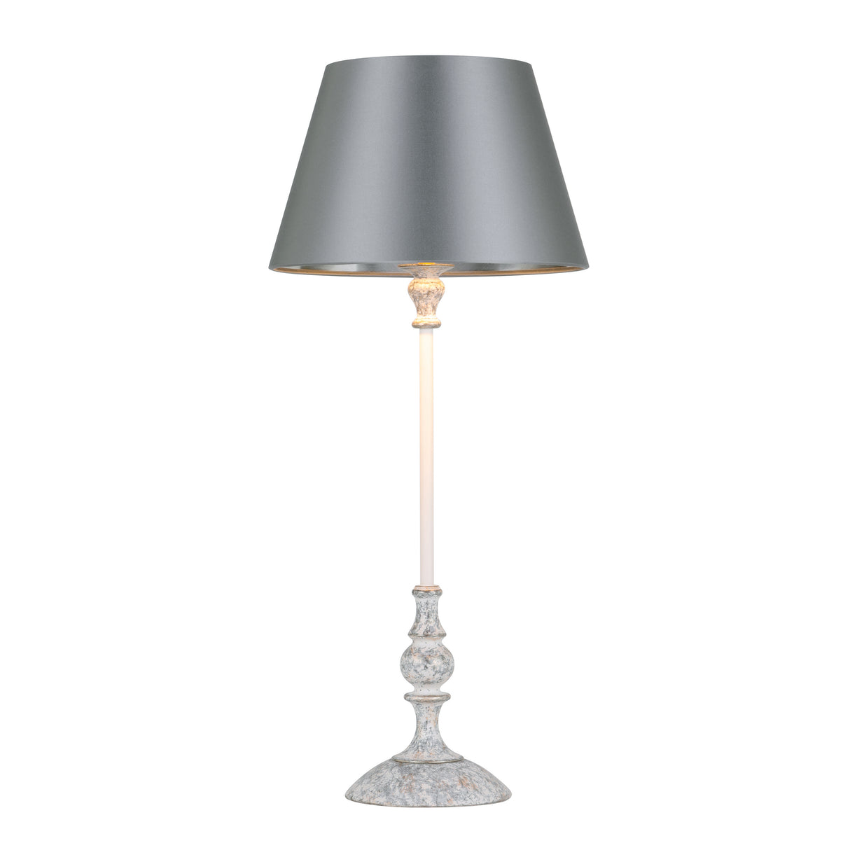 David Hunt Flemish Table Lamp Distressed Grey & Coconut Base Only