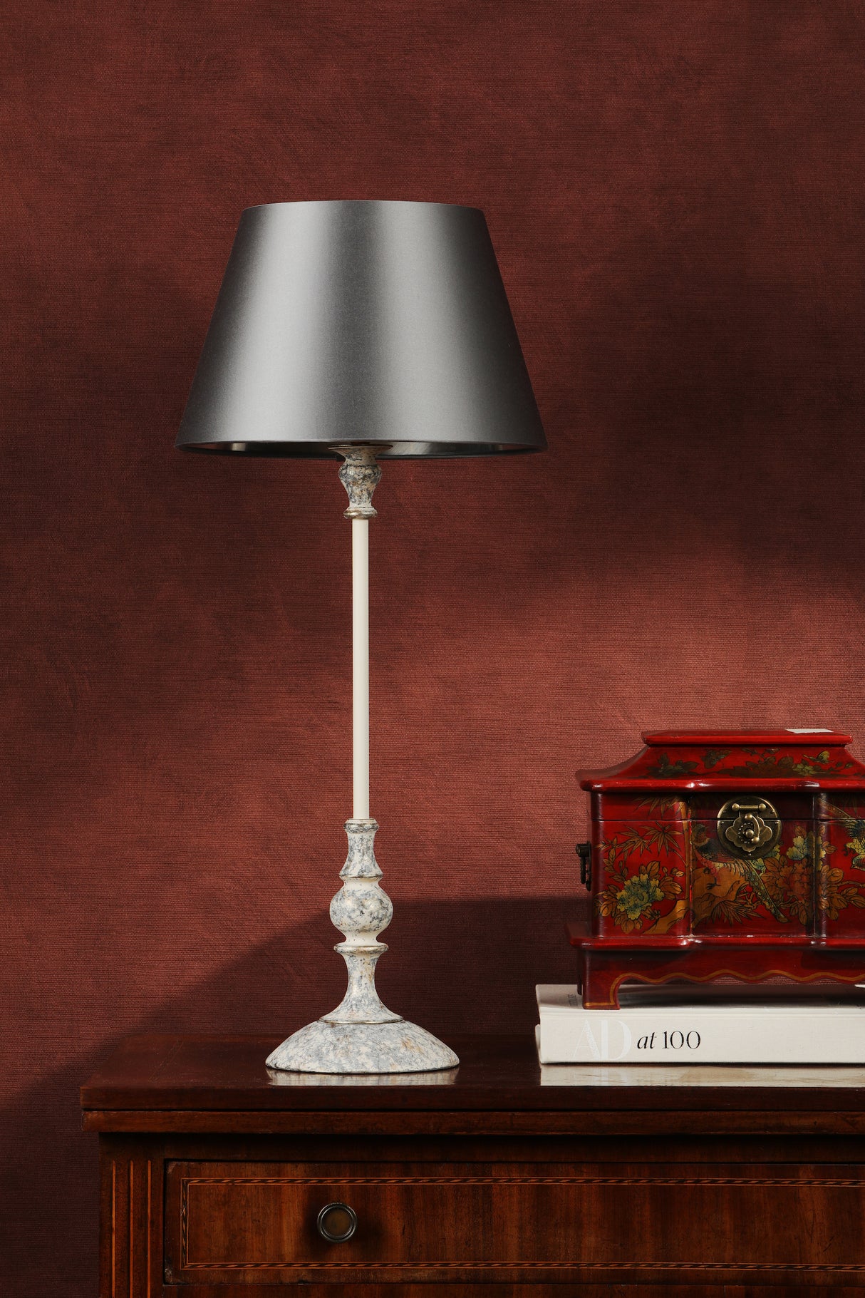 David Hunt Flemish Table Lamp Distressed Grey & Coconut Base Only