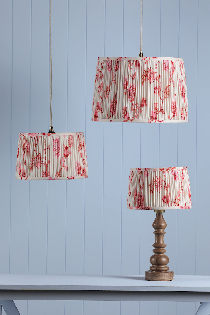 Joules Folly Pink Cotton Tapered Drum Shade 25cm