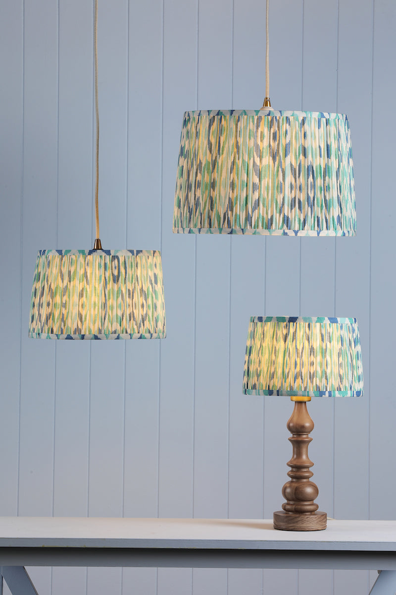 Joules Folly Blue Cotton Tapered Drum Shade 25cm