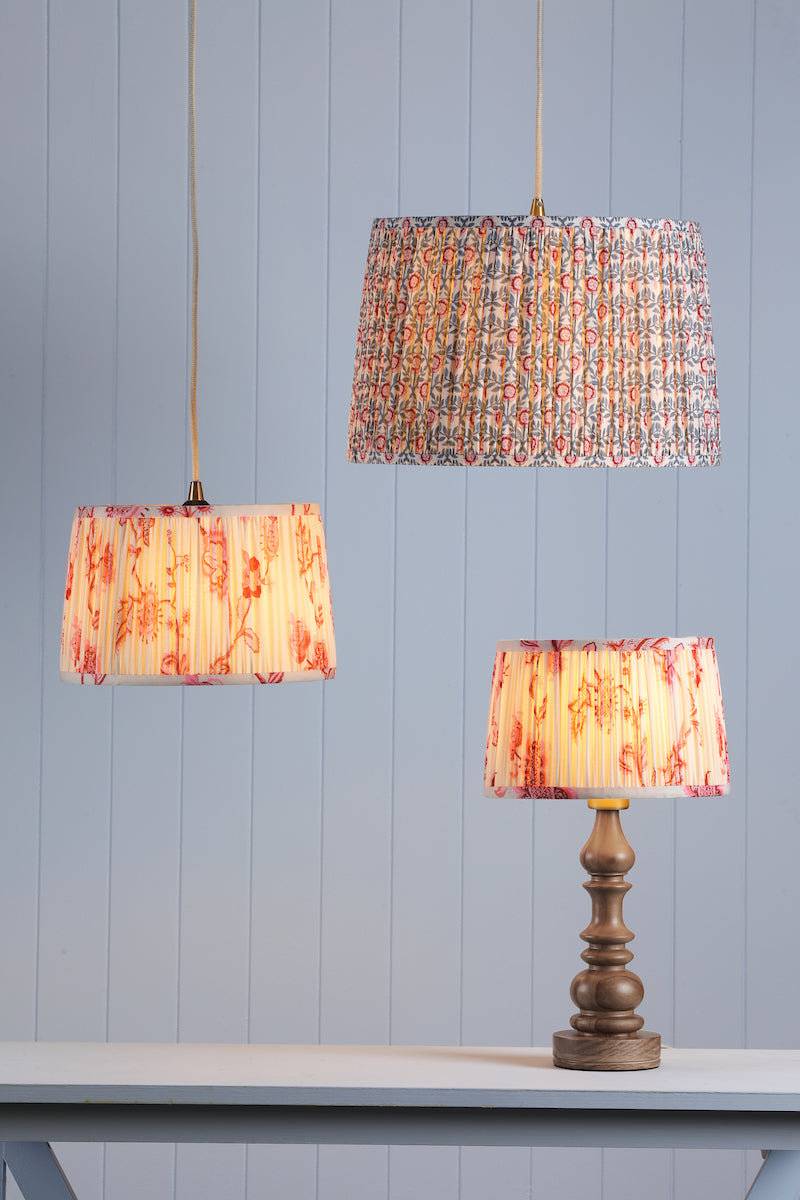 Joules Folly Pink Cotton Tapered Drum Shade 30cm