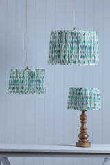Joules Folly Blue Cotton Tapered Drum Shade 30cm