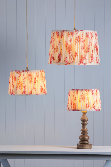 Joules Folly Pink Cotton Tapered Drum Shade 40cm