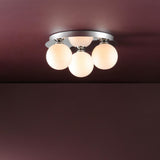 Dar Foley 3 Light Flush Polished Chrome and Opal Glass