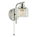 Dar Forseti Bathroom Wall Light Polished Chrome and Glass IP44