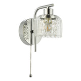 Dar Forseti Bathroom Wall Light Polished Chrome and Glass IP44