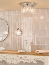 Dar Forseti Bathroom Wall Light Polished Chrome and Glass IP44