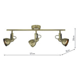 Dar Fothergill 3 Light Bar Spotlight Antique Brass –  from Amos Lighting + Home