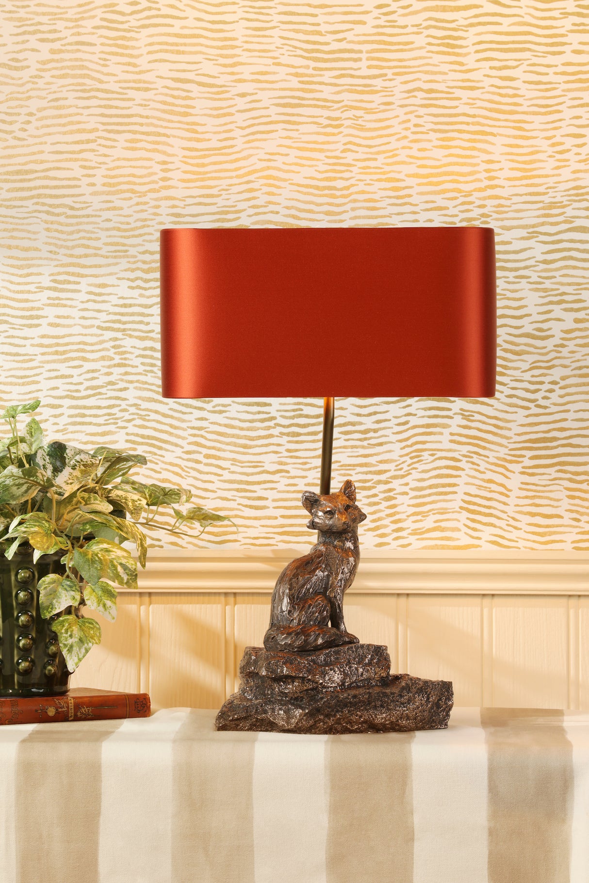 David Hunt Fox Table Lamp Polished Bronze Base Only