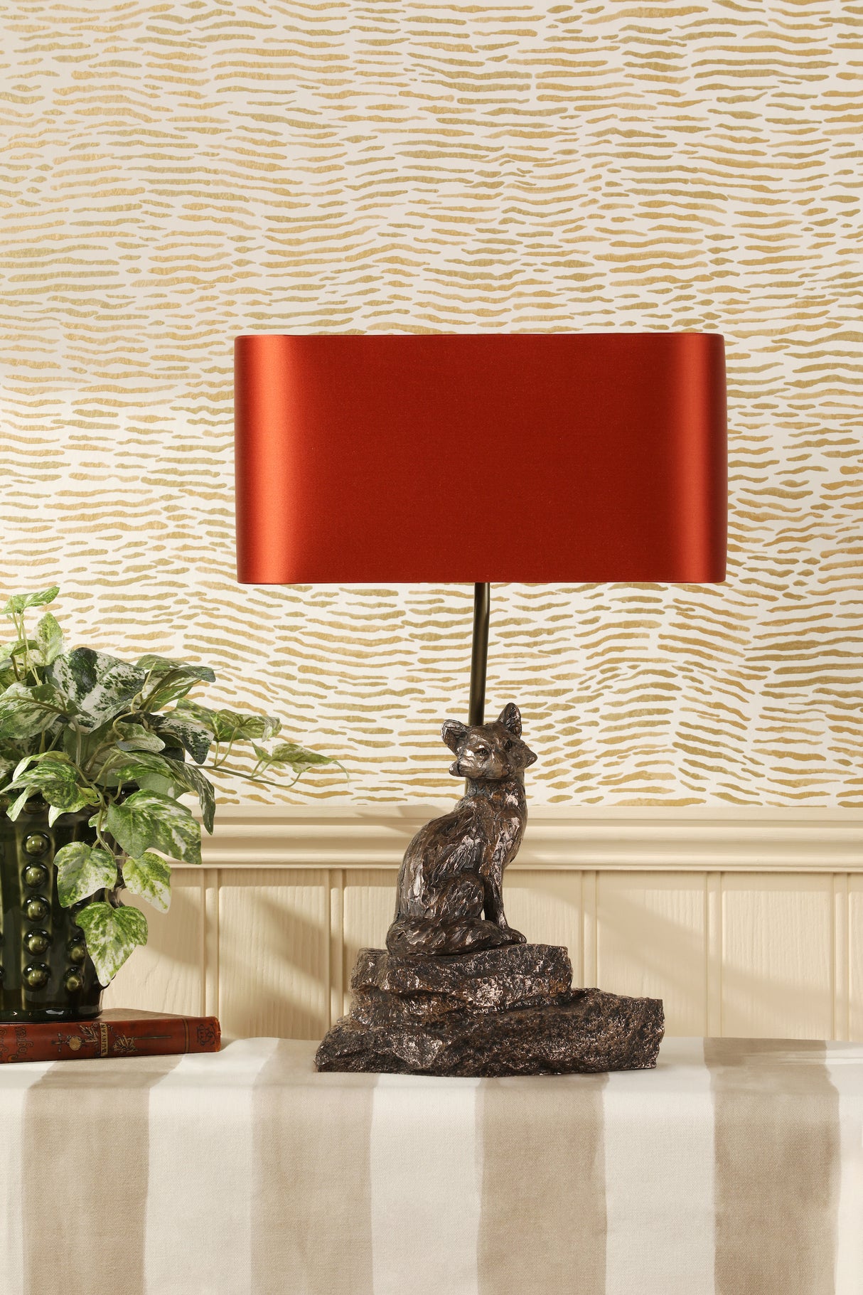 David Hunt Fox Table Lamp Polished Bronze Base Only