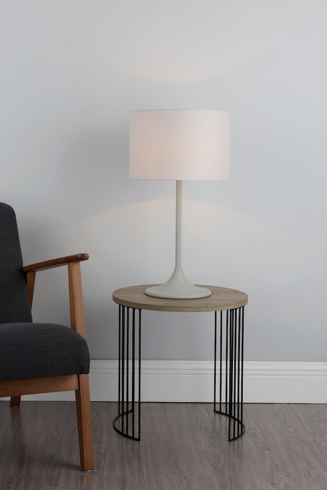 Dar Funchal Table Lamp Grey with Shade –  from Amos Lighting + Home